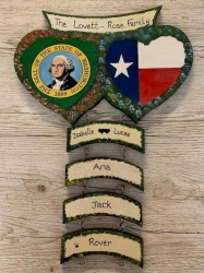 Double Heart wall plaque, State Flags (price excludes hangers)